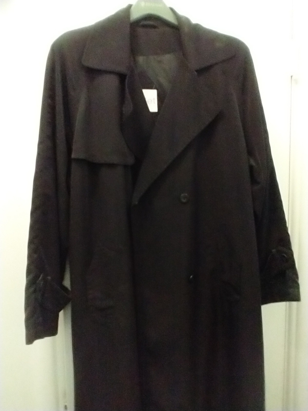 Ladies Black Long Trench Coat - Classic Double-Breasted Style With Belt